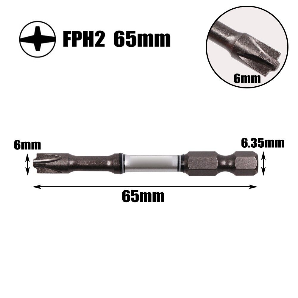 65-110mm Magnetic Screwdriver Bit Batch Head Special Slotted Cross Bits For Electrician FPH2 Hand Tools
