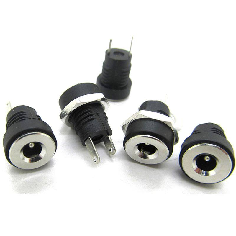 10pairs/set DC Power Connector Pin Female Male Jack Socket Plug Adapter 2/3Pins PCB Panel Mount Connector 5.5 x 2.1mm