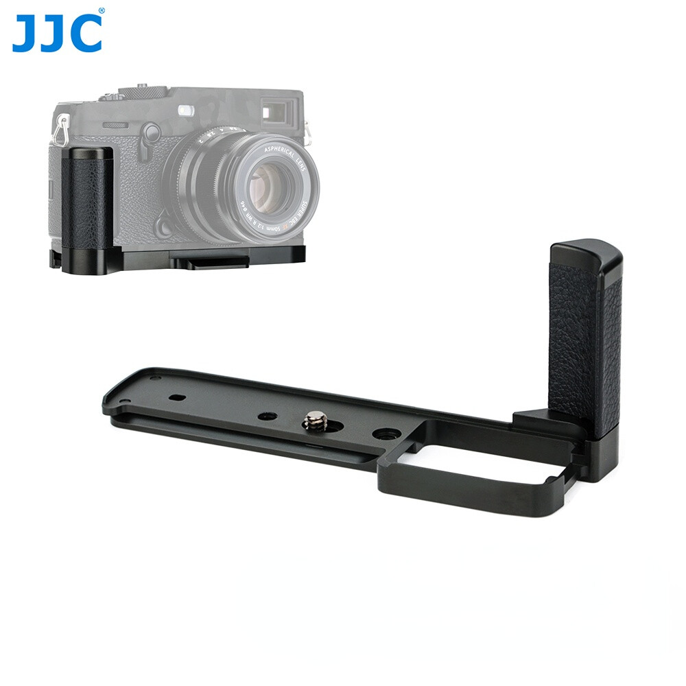 JJC MHG-XPRO3 Solid Metal Hand Grip Secure Handle Bracket for Fuji Fujifilm X-PRO3 X-PRO2 X-PRO1 XPRO3 XPRO2 XPRO1 Camera, Anti-Slip Pads Design, Arca Type Quick Release Plate Design