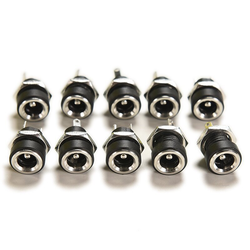 Aolie 10 Chiếc Giắc Cắm Nguồn Điện Một Chiều Đầu Nối Gắn Bảng Điều Khiển 5.5X2.1Mm