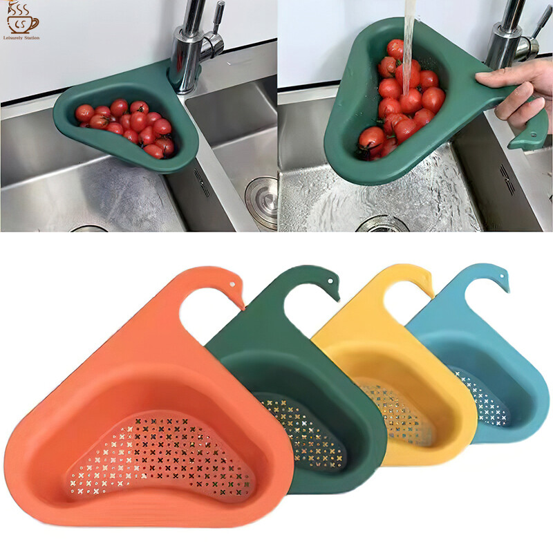 Giỏ Thoát Nước Hình Thiên Nga Chậu Rửa Giỏ Thoát Nước Rau Quả Thông Thường Giỏ Thoát Nước Đa Năng Cho Bồn Rửa Chén Thức Ăn Thừa Nhà Bếp