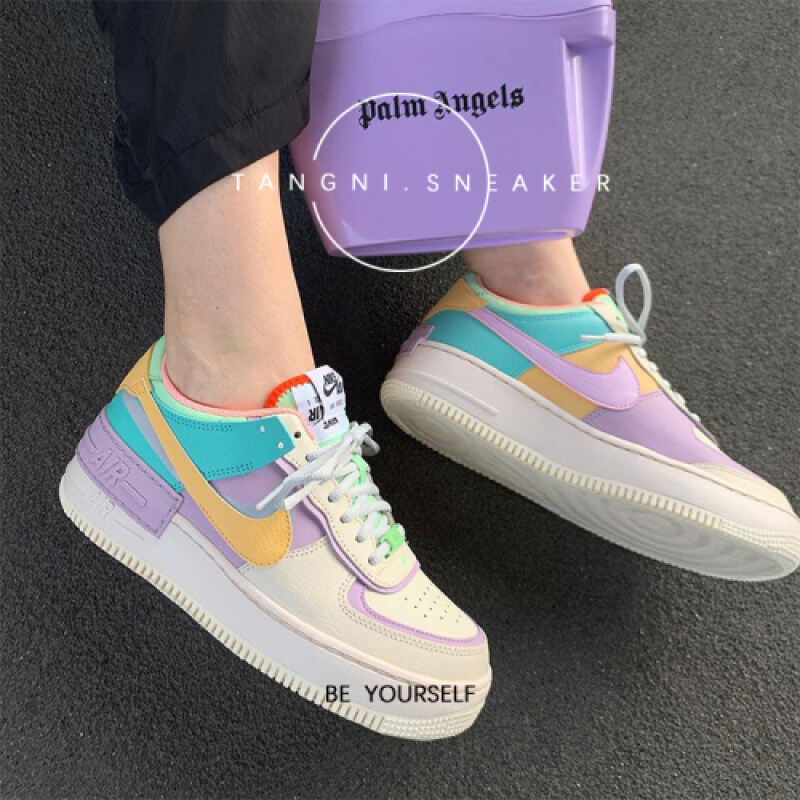 _ Nike_Air_Force 1 AF1 Rằn Ri Nâu Đất Bột Màu Xanh Kẹo Deconstruction Nối Nữ Thần CI0919-101