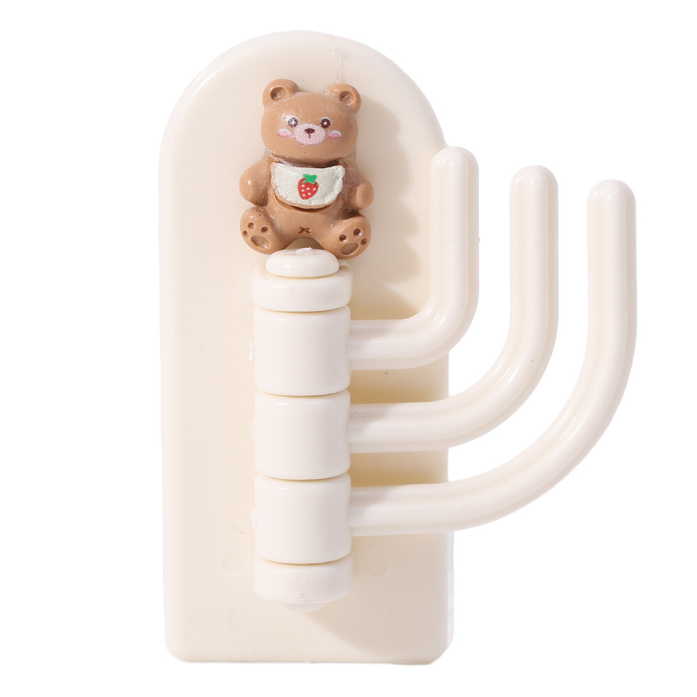 Creative Cartoon Three-Hook Hook Rotatable Multi-functional Family Dormitory Free Punching Strong Sticky Hook Wall Door Key Hook