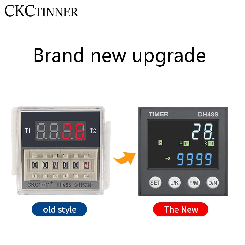 New Product DH48S DC/AC24V AC220V Precision Programmable Delay Relay 0.01S-99990H With Socket Base DH48S Series Time Relay