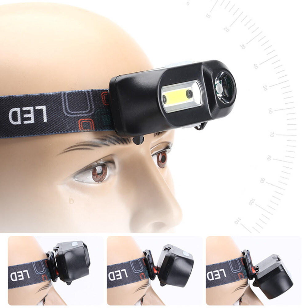 USB LED Headlamp 6 Modes XPE COB Headlight Outdoor Torch Flashlight