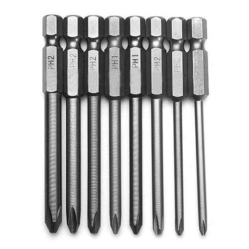 OWON Bộ 8 đầu tua vít dài 75mm 1/4 inch mũi chữ thập và lục giác  - INTL