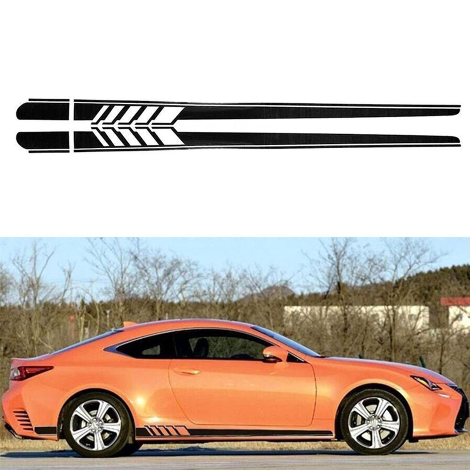 TopTeng 2pcs Side Skirt Stripes Decal Sticker for Mercedes Benz W205 C ...