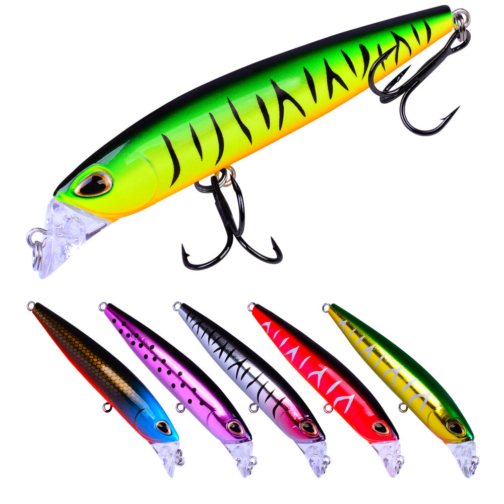 PROBEROS Minnow Fishing Lure 9.4cm/10.4g Plastic Hard Bait 2# BKB Hook 6 Colors Fishing Tackle DW1077