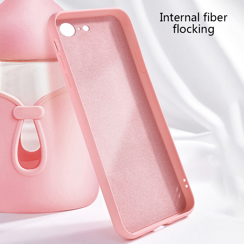 Thinmon for Apple IPhone SE(2020) Liquid Silicone Phone Case Comfortable Feeling Ultra-thin Protective Cover Soft Shell