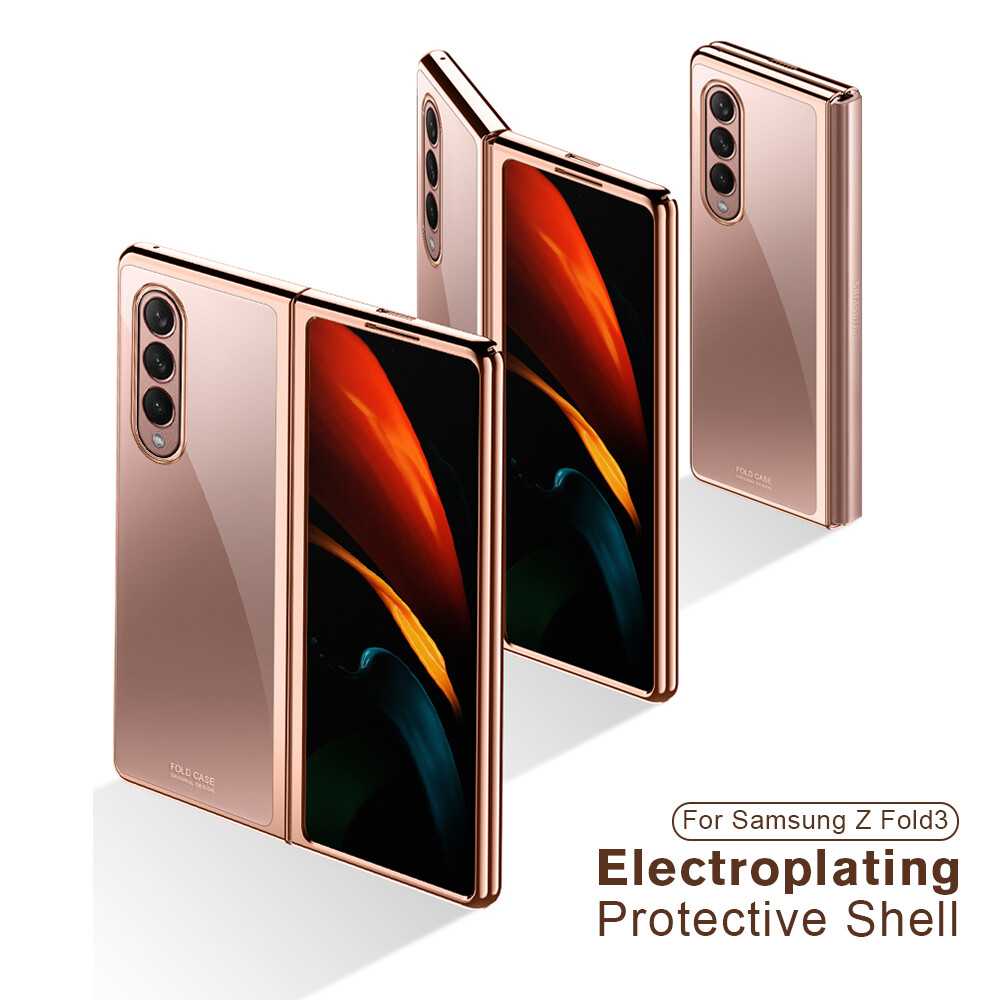 For Galaxy Z Fold 3 5G Case Folding Protective Cover Hard PC Bumper Transparent Front Back Protection For Samsung Galaxy Z Fold3 Transparent Case