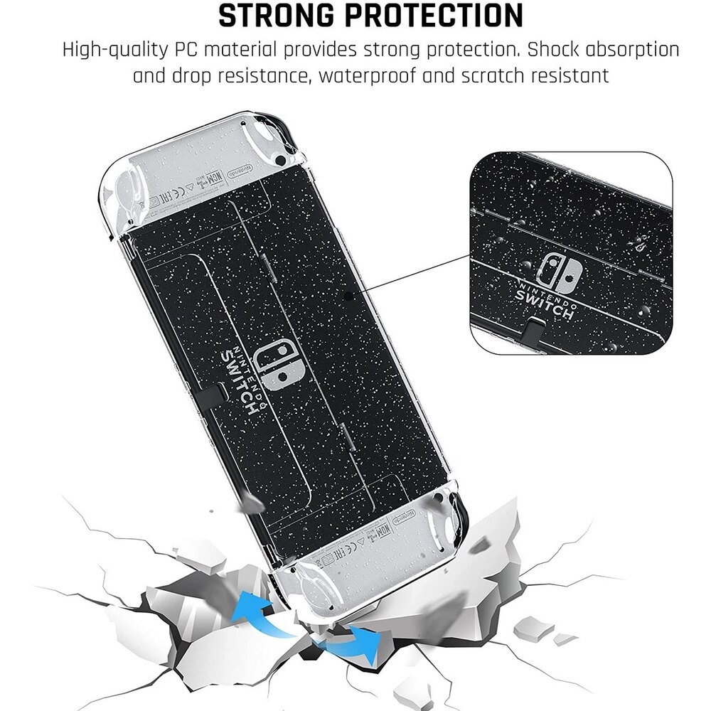Nintendo Switch Oled Dockable Clear Case Protective Cover for NS Switch Oled Flash Hard Shell
