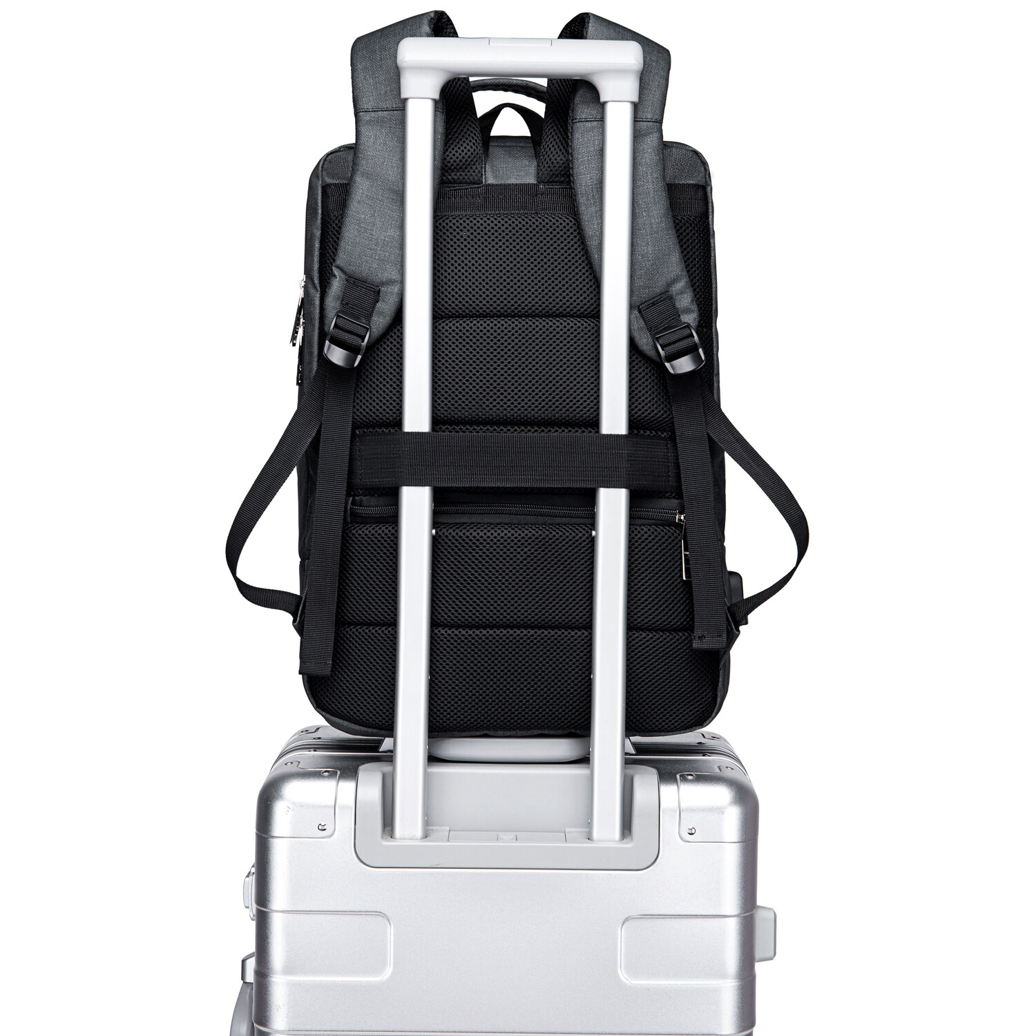 David Jones Paris Business Backpack For Men Waterproof Tech Backpack USB Charging Port, Travel