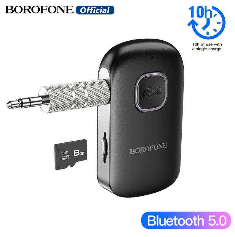 Borofone bc42 bluetooth adapter wireless car aux bt receiver transmitter 3.5mm jack bluetooth 5.0 for car music audio aux headphone handsfree