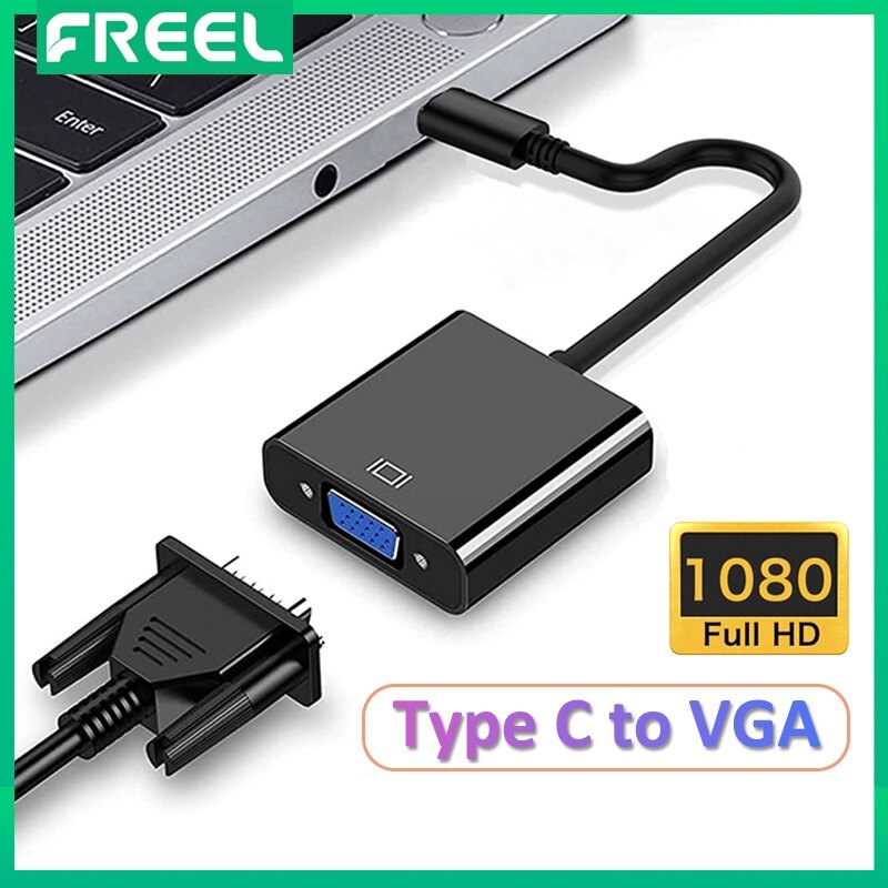 Usb c to vga adapter, usb3.1 thunderbolt 3 type c to vga for laptop and phone usb c extension for macbook air pro ipad pro/for displays projectors