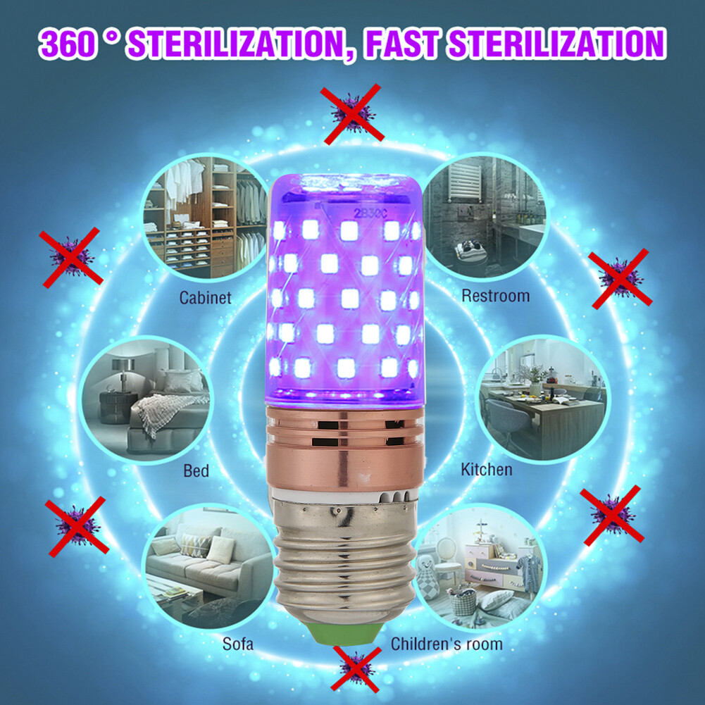 E27 60LED UVC Sterilize Germicidal Corn Lamp Ultraviolet Disinfection Light Bulb