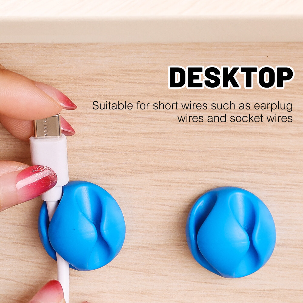 Cable Organizer Silicone USB Cable Winder Flexible Cable Management Clips for Mouse Earphone Holder