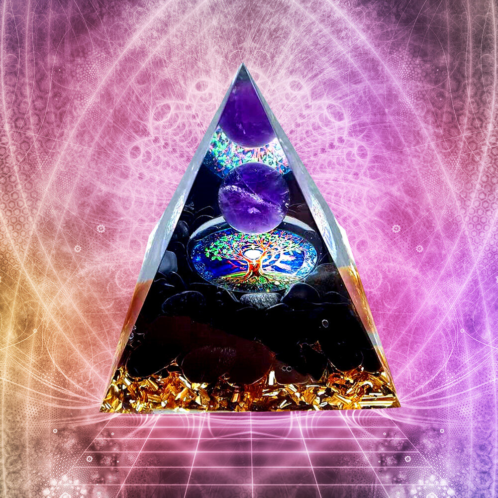 Pyramid Ogan Crystal Energy Tower Nature Reiki Chakra Crushed Stone Jewelry
