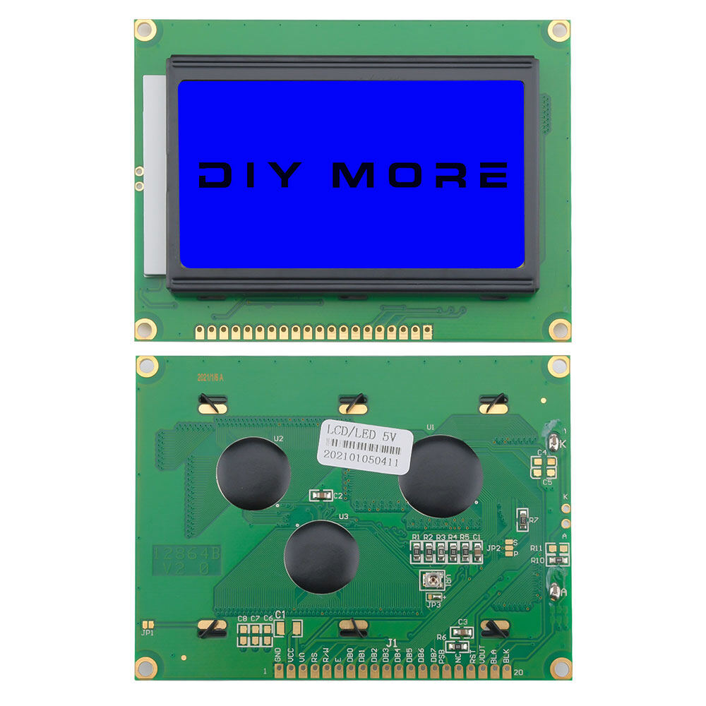 Aideepen 12864 LCD Display Module 5V 8X4 Character GB Chinese Character Library AIP31020 Controller for Pos Machines/Doll Machines/3D Printers and More