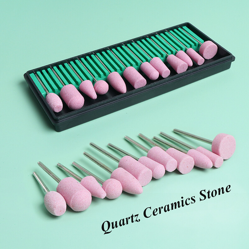 [Ready stock] KIRRUN 12Pcs Ceramic Nail Drill Bits, Stainless Steel Ceramic Electric Machine Drill Bits File Nail Art Polishing Grinding Head Manicure Pedicure Tools Set