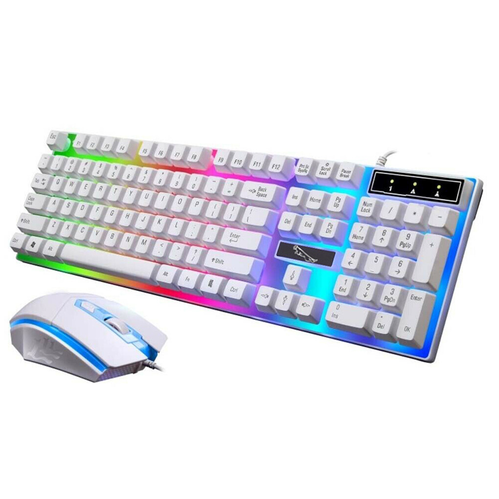 G21 USB Wired Keyboard Mouse Set LED Color Backlight Gaming Computer Mouse Keyboard