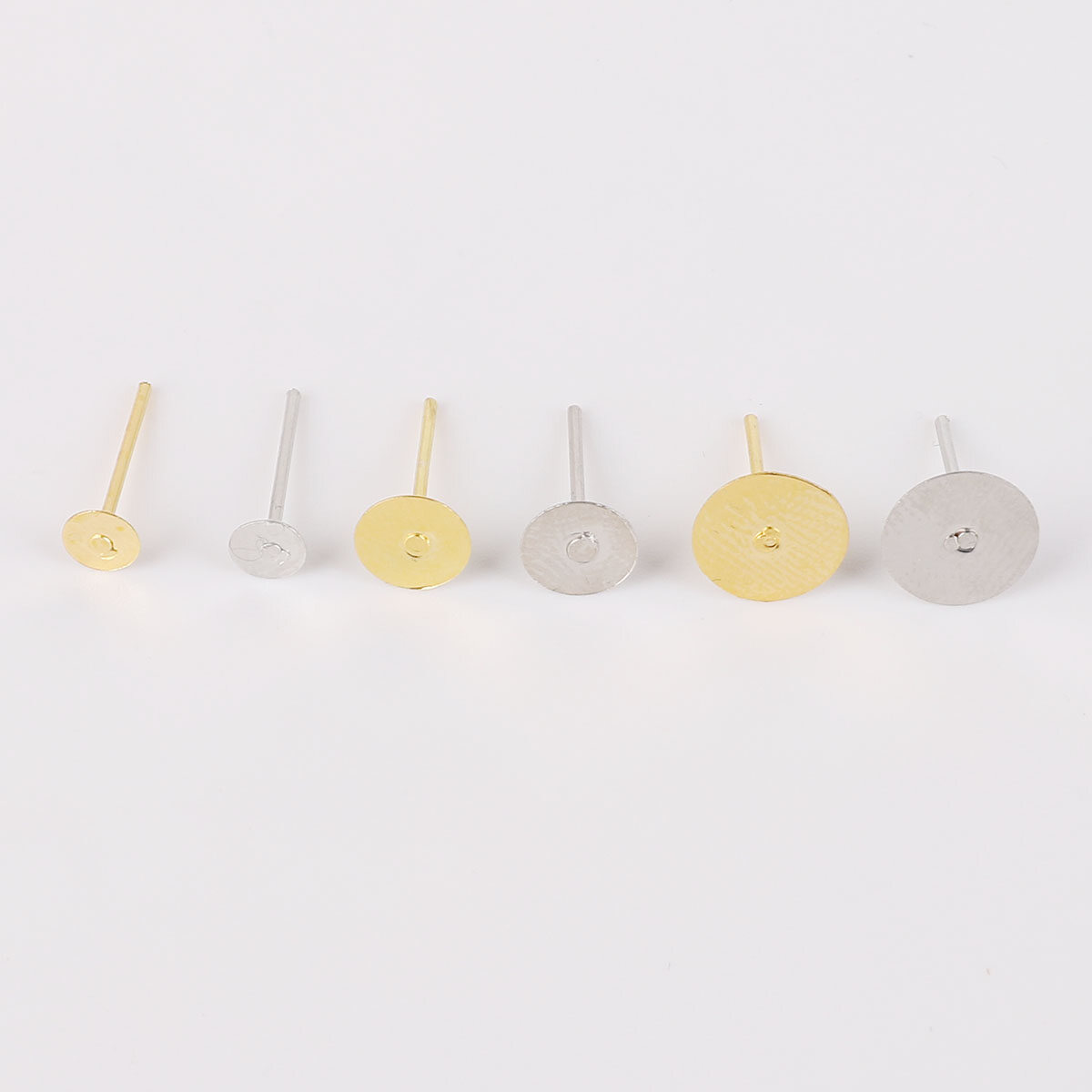 100 Cái/túi 4/6/8Mm Bông Tai Cài Đặt Trống Vòng Cơ Sở Cabochon Stud Tai Phẳng Cơ Sở Bài Viết Tinh Khiết Cắm Hoa Tai