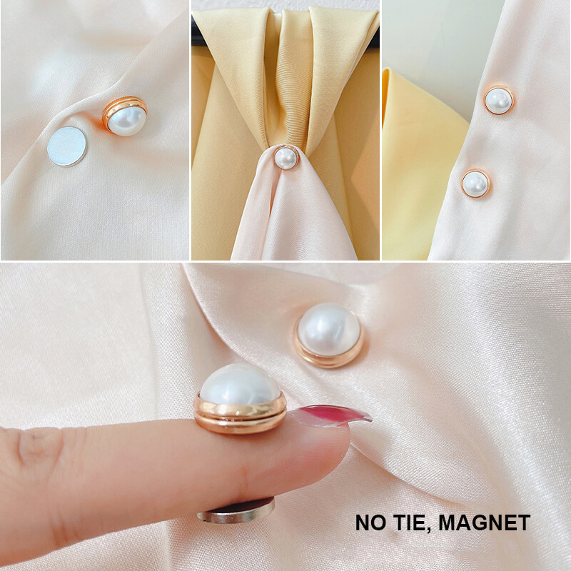 Powerful Magnetic Buckle No Pierced Pearl Brooch