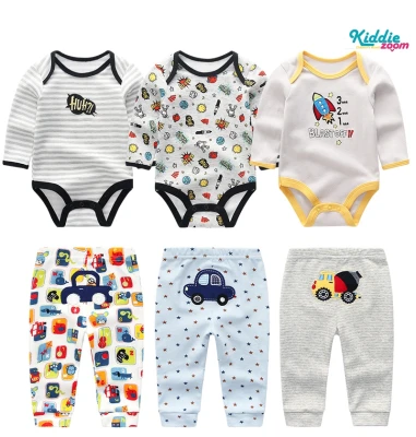 Kiddiezoom 3pcs baby clothes +3pcs newborn pants 0-12months