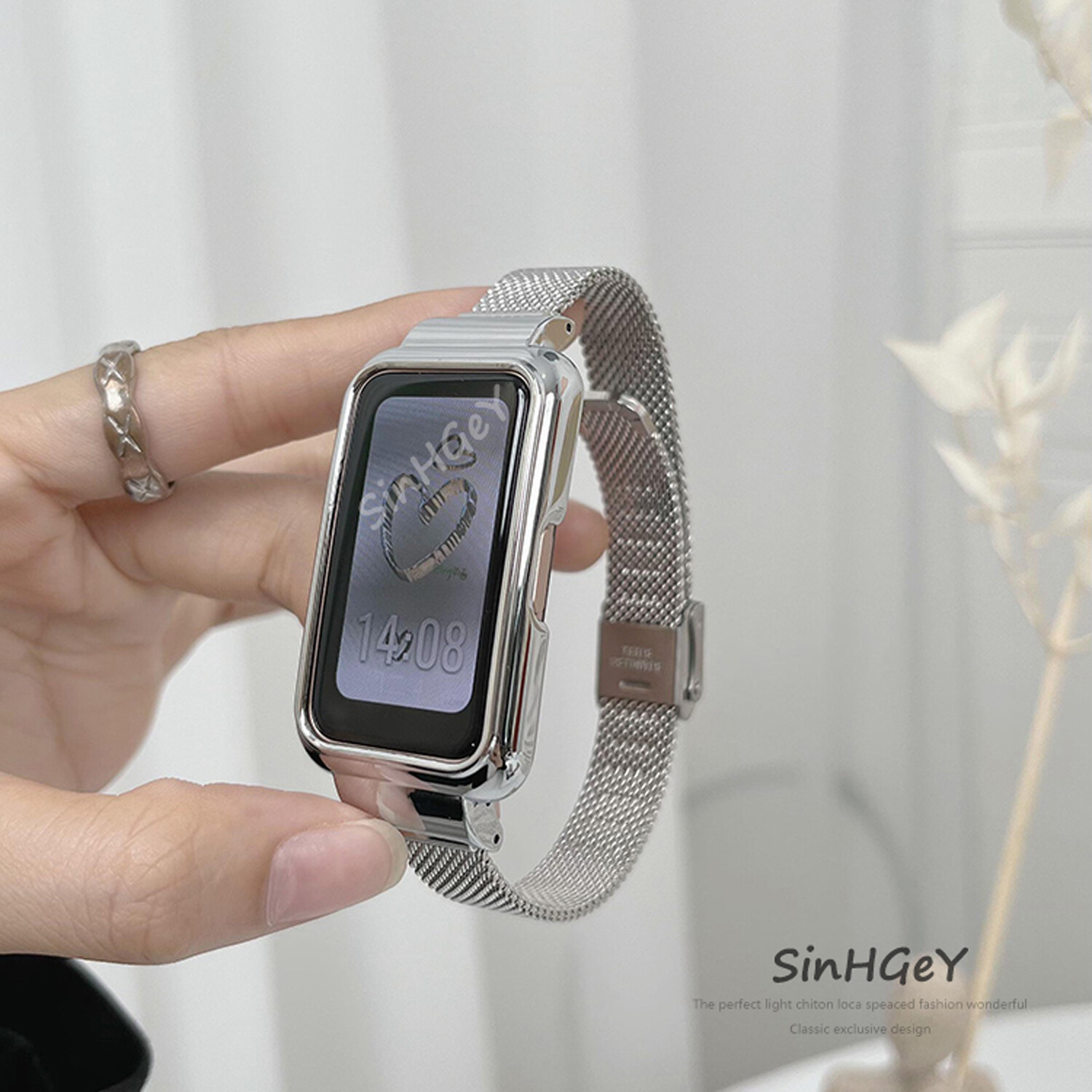 Metal strap for huawei band 8 / 7 / 6 nfc pro strap replacement wristband honor band 8 / 6 / 7 strap replacement wristband for oppo band 2 strap watch accessories for huawei band 7 6