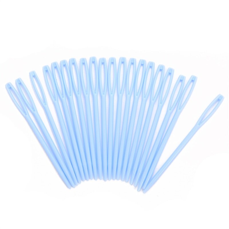 20pcs/Bag Mixed Color 7cm/9cm Plastic Knitting Needles Crochet Hooks Wool Yarn Needle Children DIY Sweater Weaving Tools Accessories