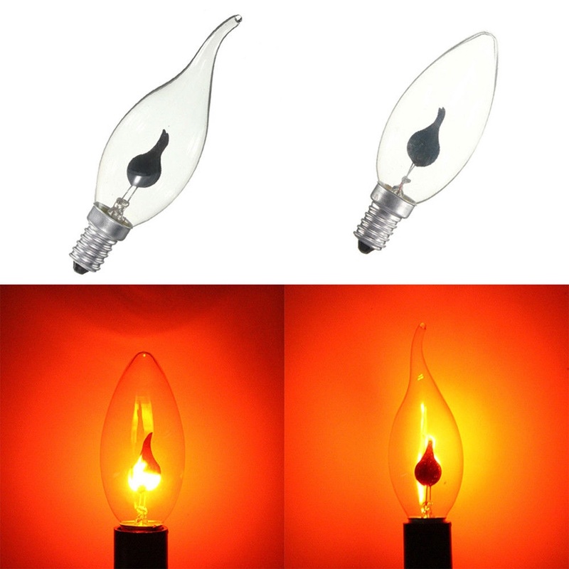 [Pandhy's] E27 E14 nến ngọn lửa Retro bóng đèn sợi đốt Edison Bóng đèn Đèn chùm màu Đỏ 220V