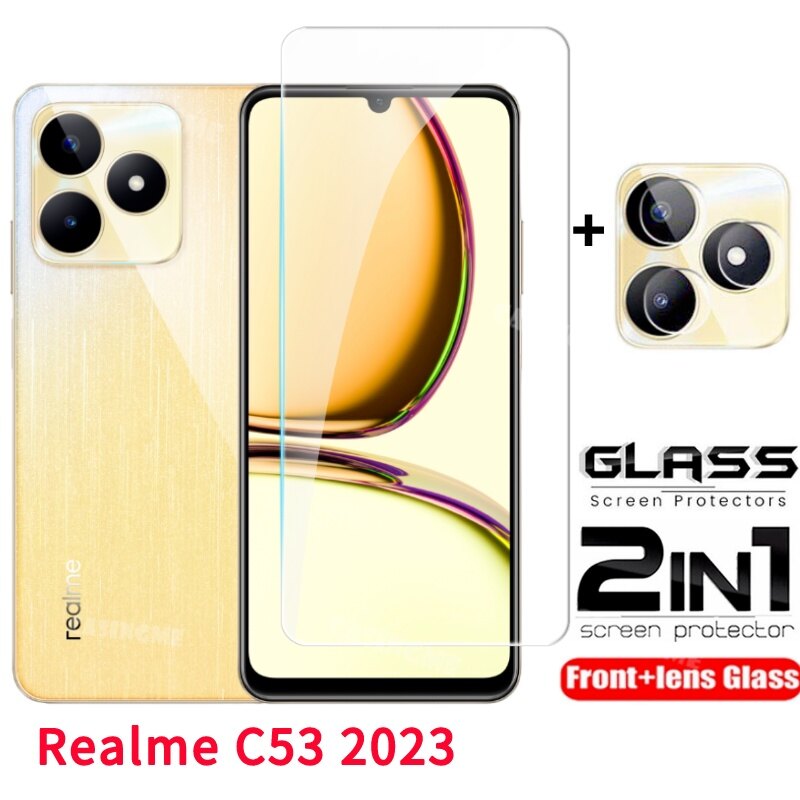 Realme c53 2023 full cover tempered glass flim for realme c53 realmec53 c 53 53c 2023 4g 5g front film back lens glass back camera lens screen protector