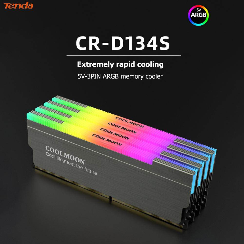 COOLMOON CR-D134S ARGB RAM Heatsink Heat Spreader Cooler Desktop PC Computer Memory