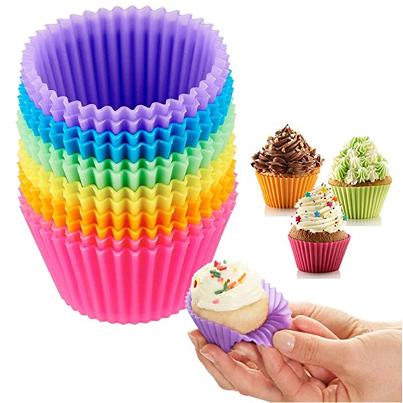 fanghui Silicone Cake Mold Round Shaped Muffin Cupcake Baking Molds Kitchen Bakeware