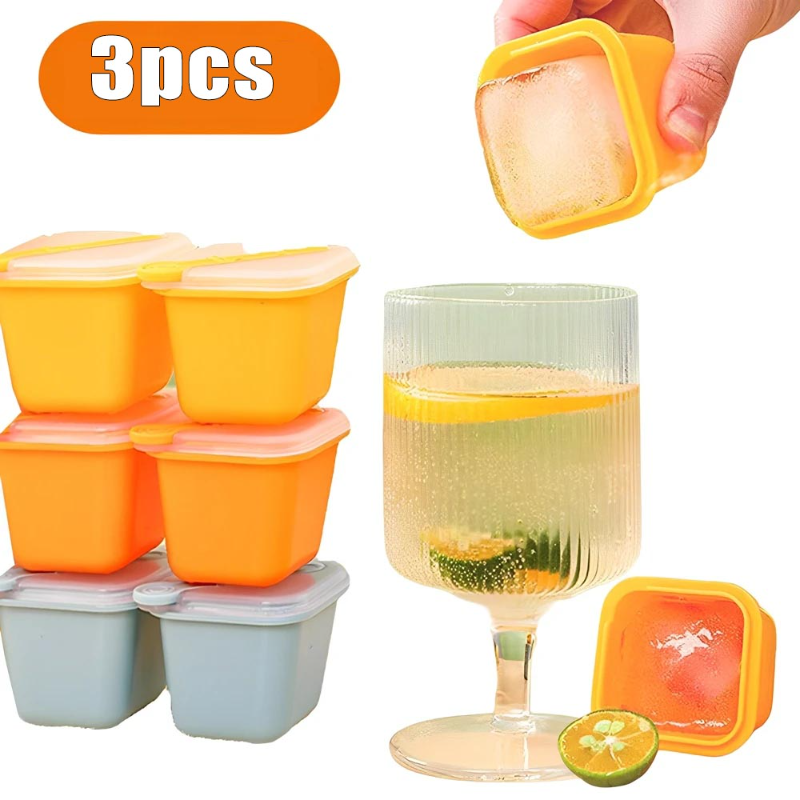 Silicone Ice Cube Mold Square Single Ice Tray Mold Food Grade Reusable Ice Maker Ice Cream Tools