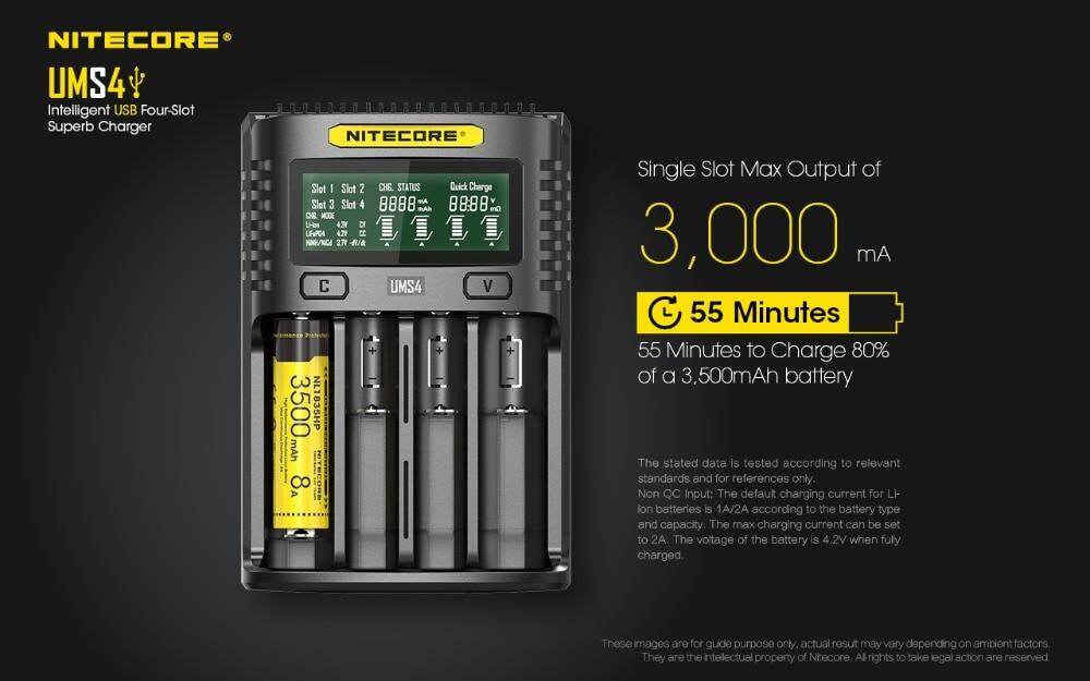 NITECORE UMS4 UMS2 Intelligent QC Fast Charging 4A Large Current Multi - Compatible USB Charger