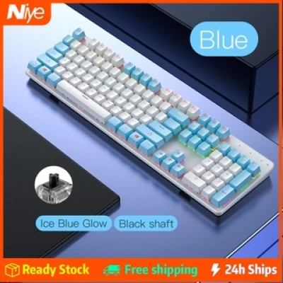 【Mechanical Gaming Keyboard】Niye Mechanical Gaming Keyboard Detachable Wrist Rest, 104 Keys Wired Keyboard LED Backlight for Computer PC Laptop Gamer