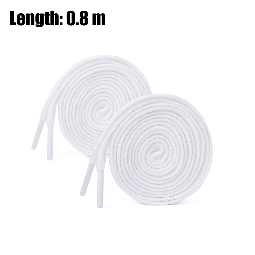 5Pairs 0.8/1/1.2M White Shoe Laces Flat Double Woven Anti-slip Polyester Shoelaces Sports Casual White Shoes Classic Shoelace