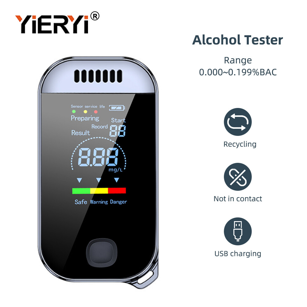 Yieryi LCD Digital Alcohol Tester Alcohol Breathalyzer Tester Detector High Precision Detector Alcohol Breathalizer Tester