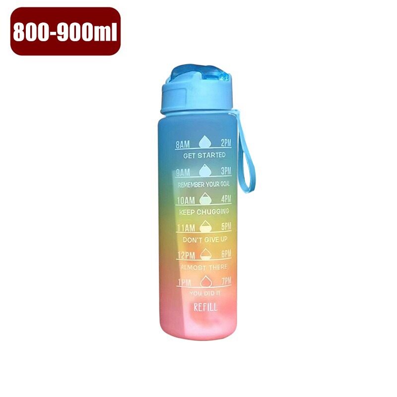 Hoomall 1000ML Sports Water Bottle Gradient Frosted Plastic Drinking Cup Large Capacity Portable Water Bottles For Outdoor Running Cycling Gym Workout