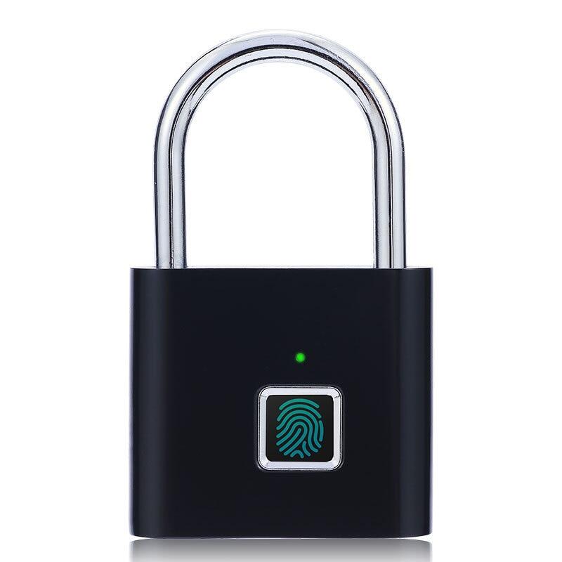 Fingerprint Lock USB Rechargeable Waterproof Smart Thumbprint Padlock Anti-theft Electric Mini Lock For Luggage Case