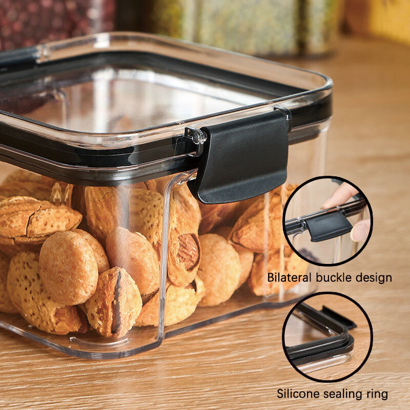 Hộp Đựng Tủ Lạnh Trong Suốt Konco Hộp Nhựa Đựng Thực Phẩm Gia Dụng Có Thể Xếp Chồng Lên Nhau Bể Chứa Gia Vị Ngũ Cốc Hộp Đựng Nhà Bếp Hộp Đựng Hạt Cà Phê, Nhà Bếp Tổ Chức
