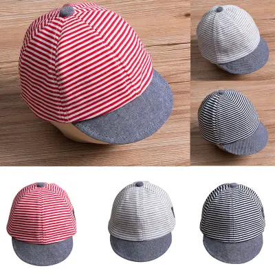 [Mmyard]Summer Cute Newborn Baby Girl Boy Hat Infant Sun Cap Cotton Beret Hat Striped Party Hats