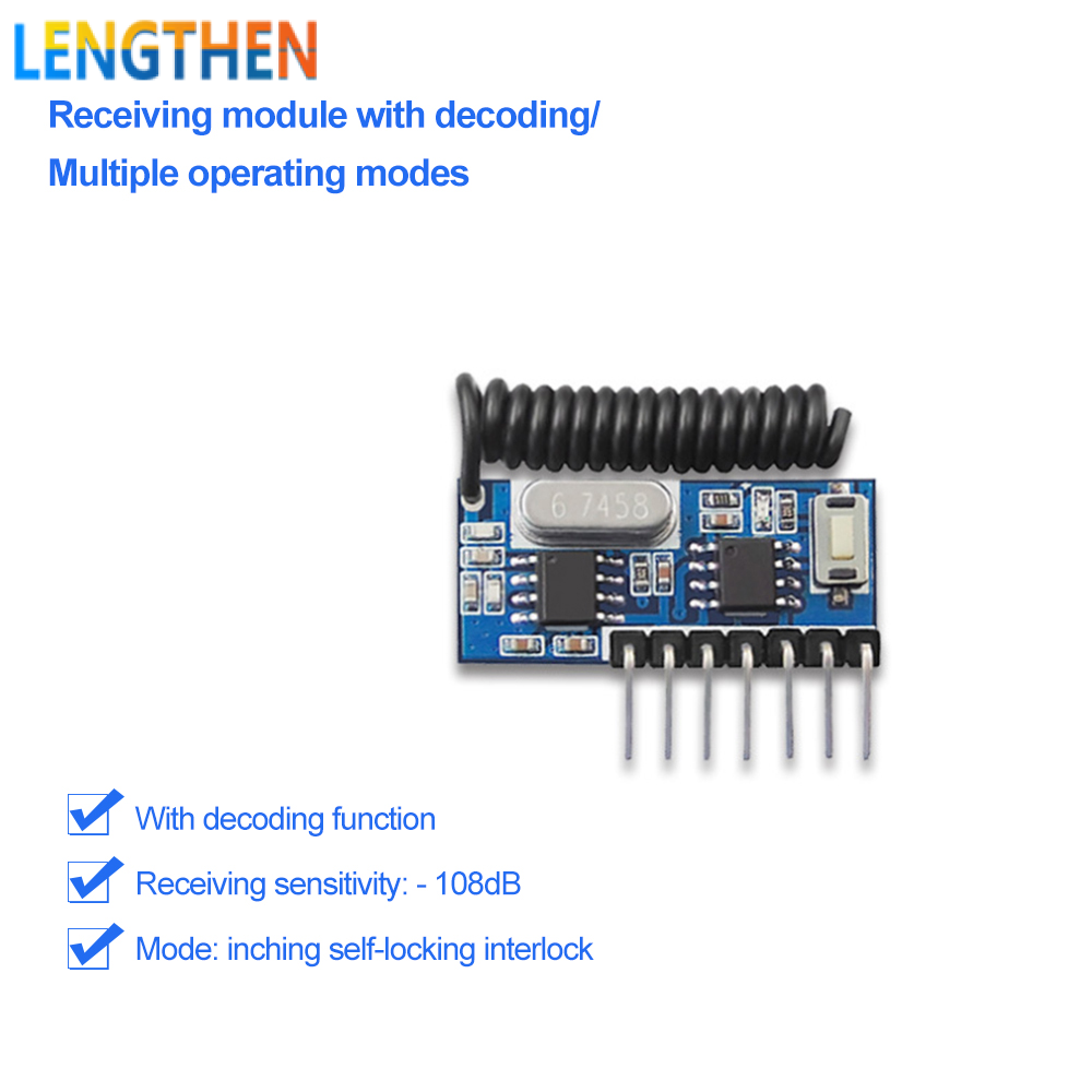 FocusAi  Wireless 433Mhz RF Module Receiver and Transmitter Remote Control Receiver Module