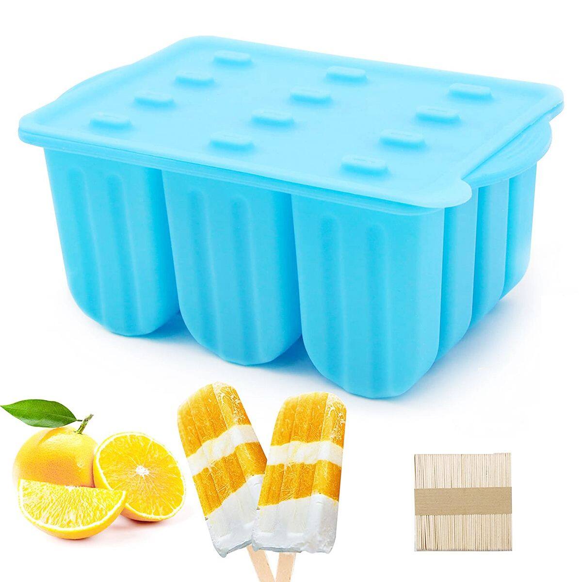 SDKIGVX Frozen 12 Cavities Reusable Silicone Easy to Release Homemade Ice Pop Maker Popsicle Mold Ice Cream Mould Ice Making Tool