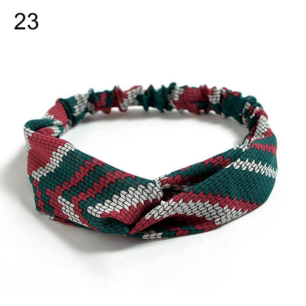 Fashion Turban Bandanas Ladies Headwear Bohemian Hairbands Print Headbands for Women Girls Retro Cross Knot Hair Accessories