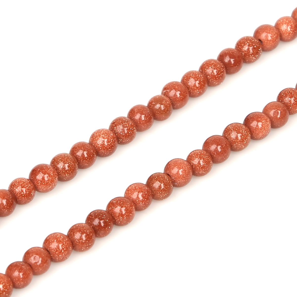 Natural Stone Gold Sandstone Beads 4 6 8 10MM Blue Round Loose Beads For Jewelry Making DIY Bracelet Necklace Earrings