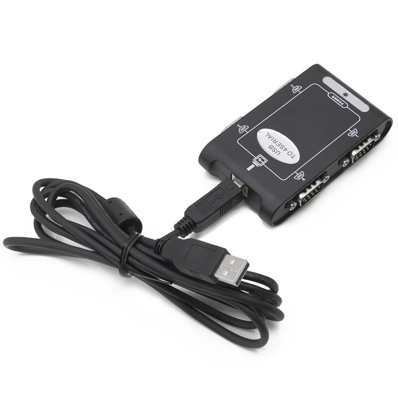 9pin RS232 USB 2.0 to 4 Port Serial DB9 COM Controller Connectors Adapter Hub