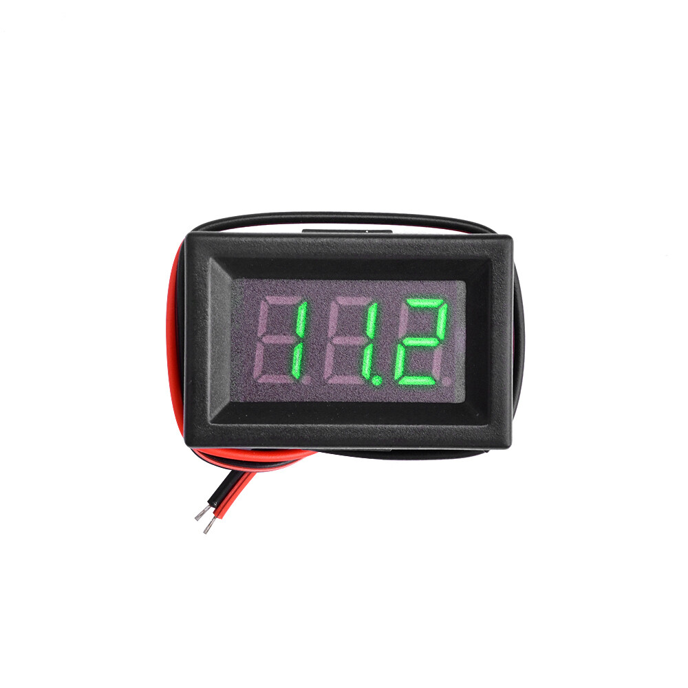 Panthon voltage meter 2 wires 0.36" dc4-30v digital voltmeter gauge tester led display panel mount car motorcycle b-attery monitor