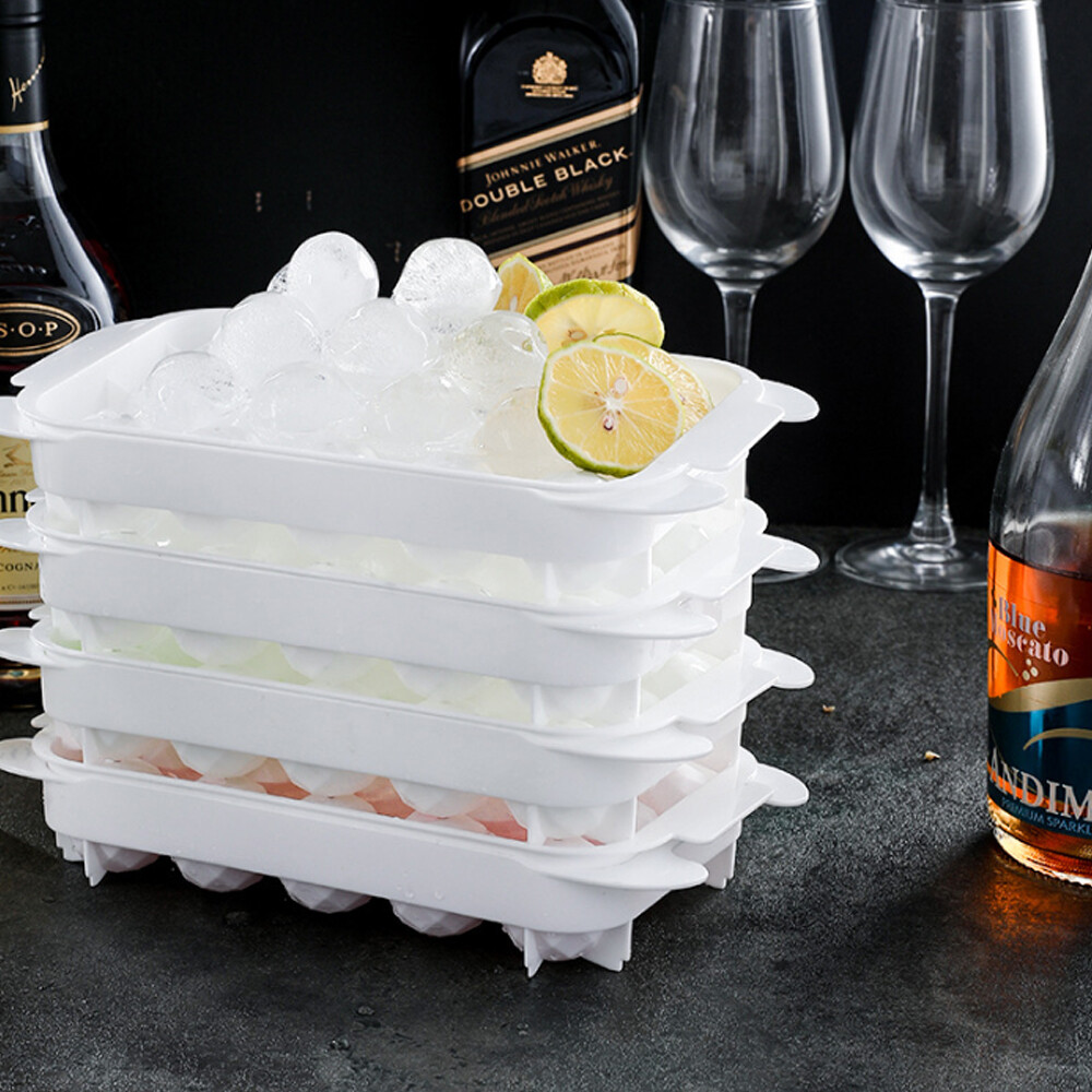 Round Ice Ball Mold Plastic Ice Cream Mold Whiskey Ice Cube Tray Bar Kitchen Tools