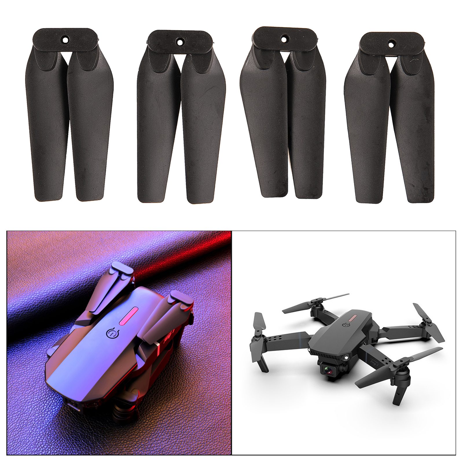 Moon Okey 2 Pairs Propeller Props Blade for E88 Pro Mini Drone RC ...